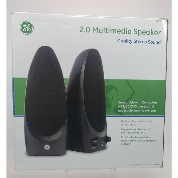 GE 2.0 Multimedia Speakers for Computers Mp3 Cd Dvd & Gaming Systems - Used - Picture 1 of 8